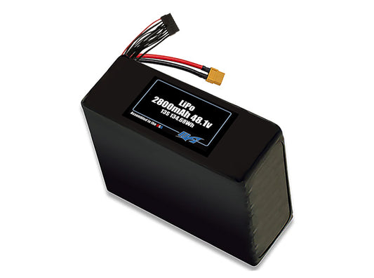 Compact 40.7-volt 2800mAh lithium-polymer battery, built for lightweight drone, UAV, and robotics projects.