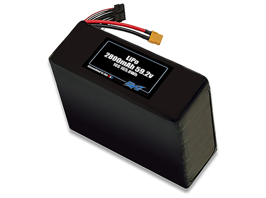 Compact 59.2-volt 2800mAh lithium-polymer battery, built for lightweight drone, UAV, and robotics projects.