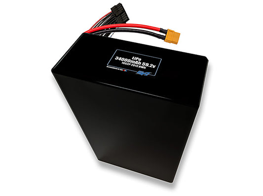 Compact 59.2-volt 34000mAh lithium-polymer battery, built for lightweight drone, UAV, and robotics projects.