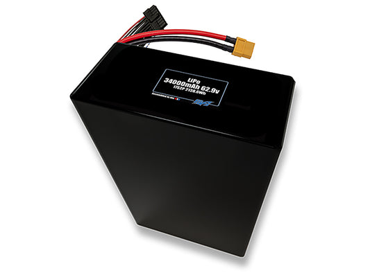 Compact 62.9-volt 34000mAh lithium-polymer battery, built for lightweight drone, UAV, and robotics projects.