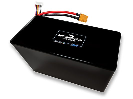 Compact 22.2-volt 34000mAh lithium-polymer battery, built for lightweight drone, UAV, and robotics projects.