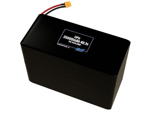 Compact 40.7-volt 35000mAh lithium-polymer battery, built for lightweight drone, UAV, and robotics projects.