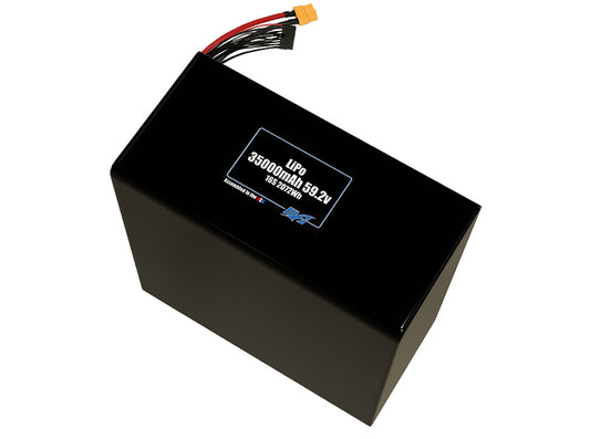 Compact 59.2-volt 35000mAh lithium-polymer battery, built for lightweight drone, UAV, and robotics projects.