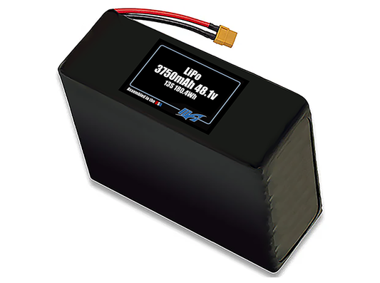 Compact 48.1-volt 3750mAh lithium-polymer battery, built for lightweight drone, UAV, and robotics projects.