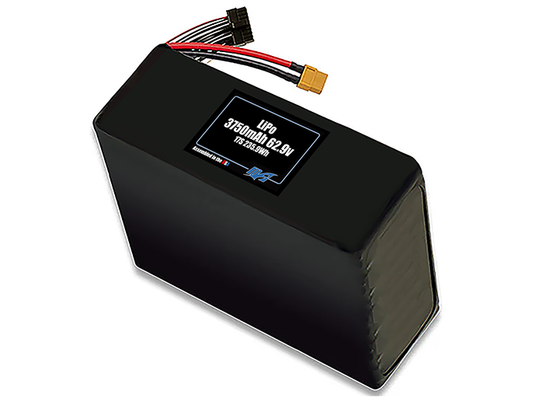 Compact 62.9-volt 3750mAh lithium-polymer battery, built for lightweight drone, UAV, and robotics projects.