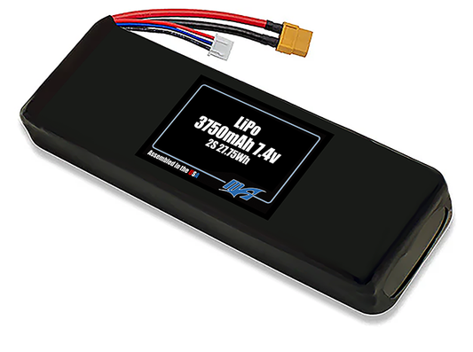 Compact 3.7-volt 3750mAh lithium-polymer battery, built for lightweight drone, UAV, and robotics projects.