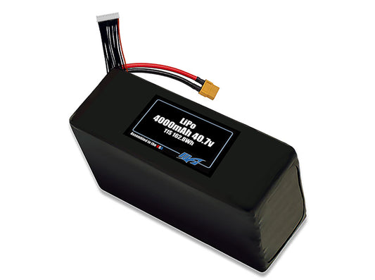 Compact 40.7-volt 4000mAh lithium-polymer battery, built for lightweight drone, UAV, and robotics projects.