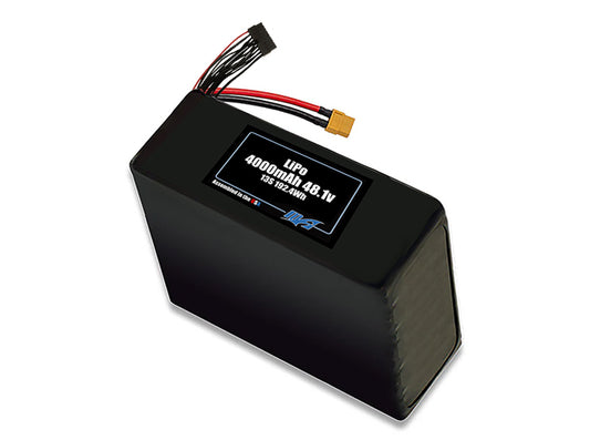 Compact 48.1-volt 4000mAh lithium-polymer battery, built for lightweight drone, UAV, and robotics projects.