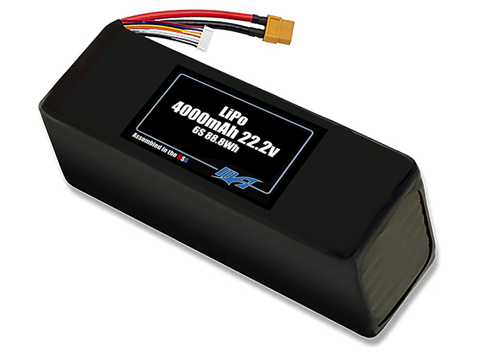 LiPo 4000mAh 6S 22.2v Battery Pack – MaxAmps Lithium Batteries