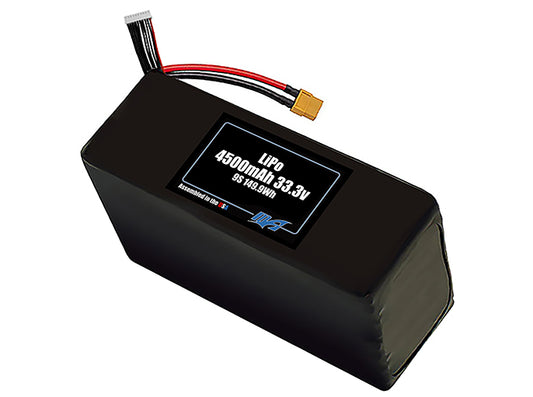 Compact 33.3-volt 4500mAh lithium-polymer battery, built for lightweight drone, UAV, and robotics projects.