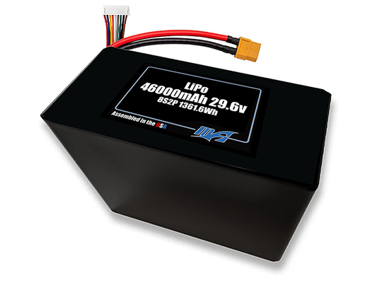 Compact 29.6-volt 46000mAh lithium-polymer battery, built for lightweight drone, UAV, and robotics projects.
