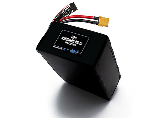 Compact 48.1-volt 4750mAh lithium-polymer battery, built for lightweight drone, UAV, and robotics projects.