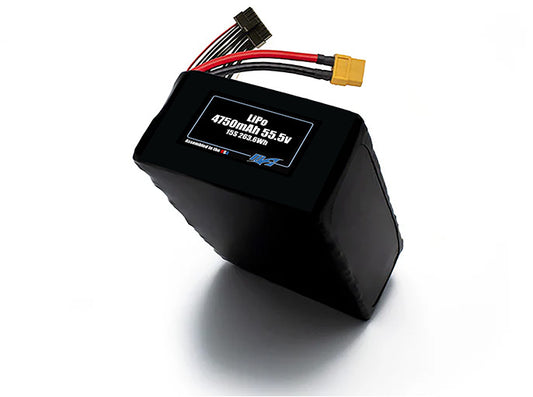 Compact 55.5-volt 4750mAh lithium-polymer battery, built for lightweight drone, UAV, and robotics projects.
