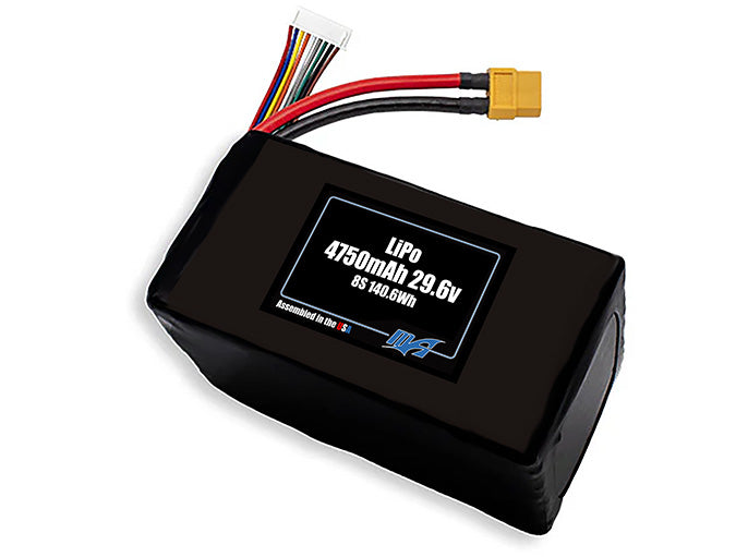 Compact 29.6-volt 4750mAh lithium-polymer battery, built for lightweight drone, UAV, and robotics projects.