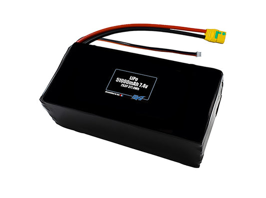Compact 7.4-volt 51000mAh lithium-polymer battery, built for lightweight drone, UAV, and robotics projects.