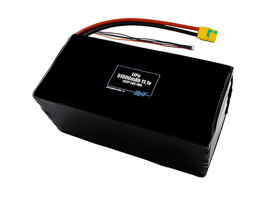 Compact 11.1-volt 51000mAh lithium-polymer battery, built for lightweight drone, UAV, and robotics projects.