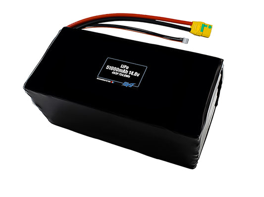 Compact 14.8-volt 51000mAh lithium-polymer battery, built for lightweight drone, UAV, and robotics projects.
