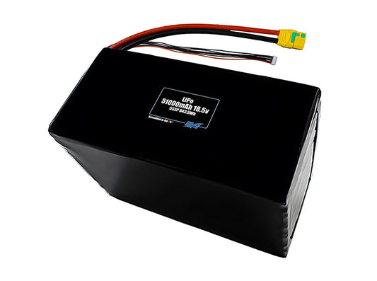 Compact 18.5-volt 51000mAh lithium-polymer battery, built for lightweight drone, UAV, and robotics projects.