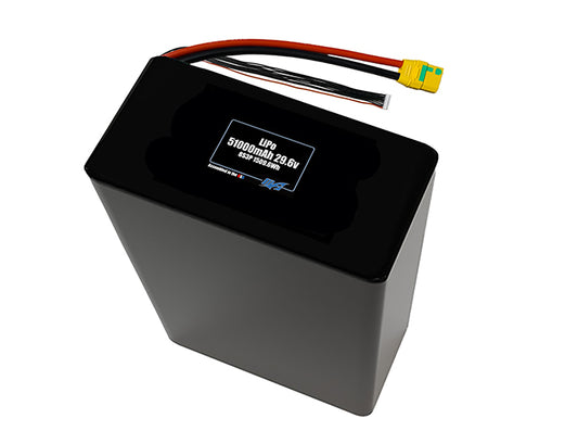 Compact 29.6-volt 51000mAh lithium-polymer battery, built for lightweight drone, UAV, and robotics projects.