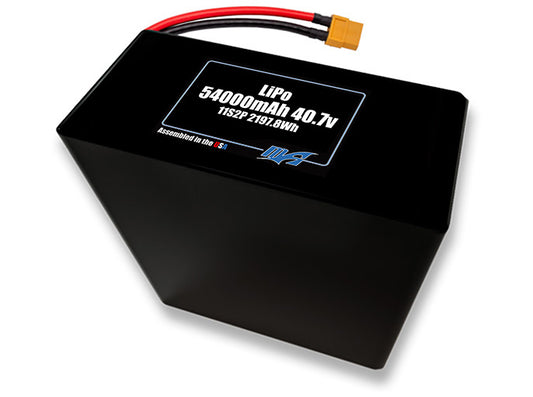 Compact 40.7-volt 54000mAh lithium-polymer battery, built for lightweight drone, UAV, and robotics projects.