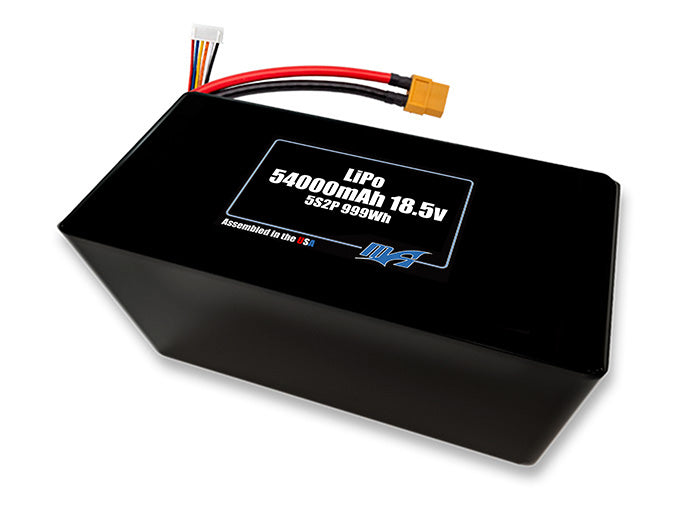 Compact 18.5-volt 54000mAh lithium-polymer battery, built for lightweight drone, UAV, and robotics projects.