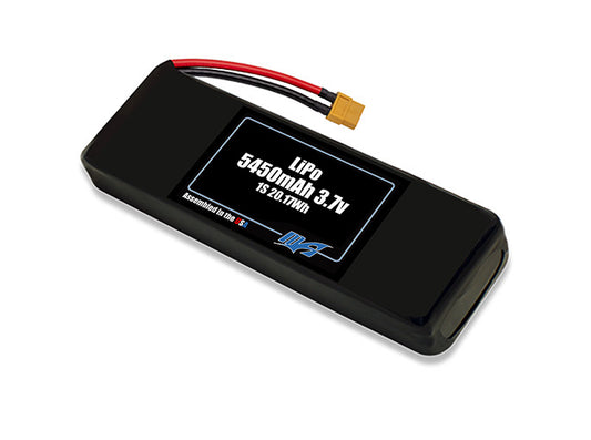 Compact 3.7-volt 5450mAh lithium-polymer battery, built for lightweight drone, UAV, and robotics projects.