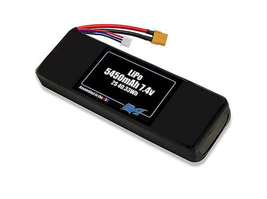 Compact 7.4-volt 5450mAh lithium-polymer battery, built for lightweight drone, UAV, and robotics projects.