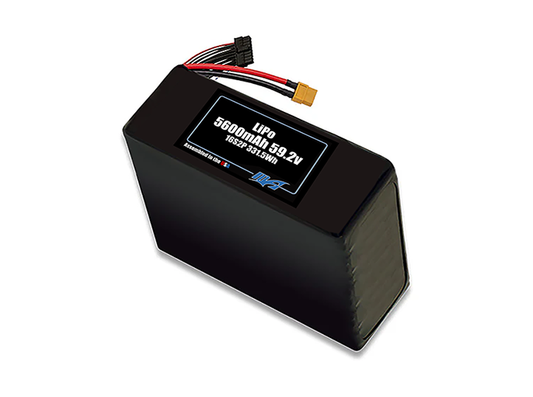 Compact 59.2-volt 5600mAh lithium-polymer battery, built for lightweight drone, UAV, and robotics projects.