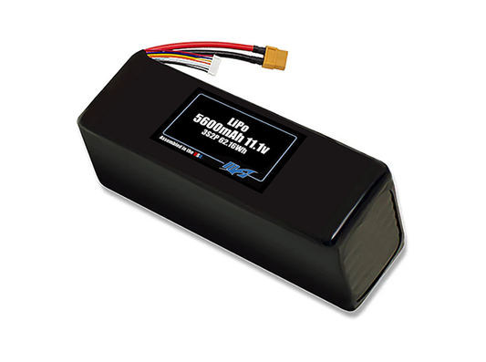 Compact 11.1-volt 5600mAh lithium-polymer battery, built for lightweight drone, UAV, and robotics projects.
