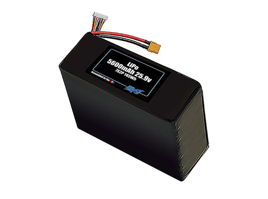 Compact 25.9-volt 5600mAh lithium-polymer battery, built for lightweight drone, UAV, and robotics projects.