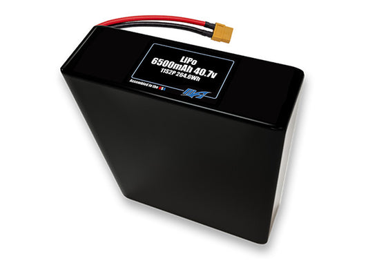 Compact 40.7-volt 6500mAh lithium-polymer battery, built for lightweight drone, UAV, and robotics projects.