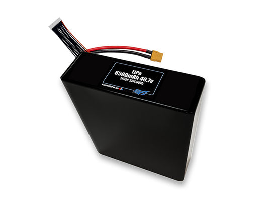 Compact 40.7-volt 6500mAh lithium-polymer battery, built for lightweight drone, UAV, and robotics projects.