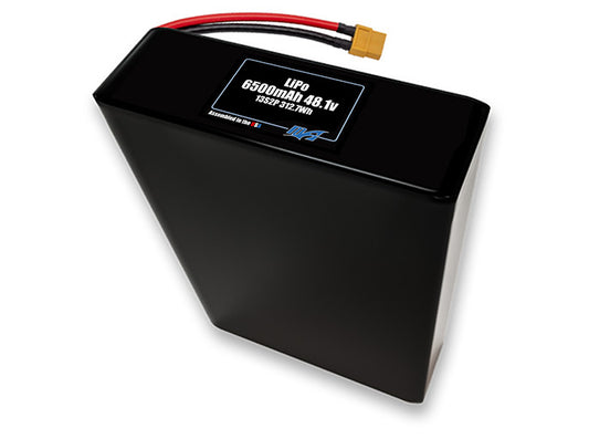 Compact 48.1-volt 6500mAh lithium-polymer battery, built for lightweight drone, UAV, and robotics projects.