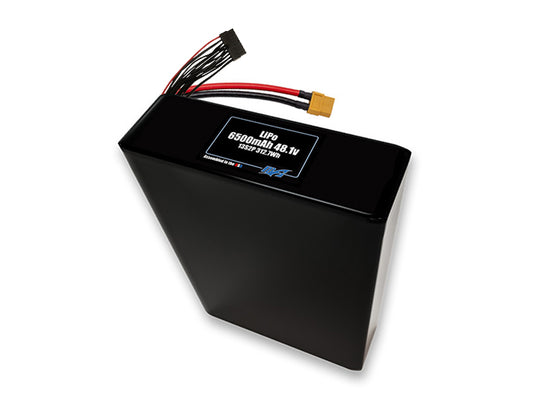 Compact 48.1-volt 6500mAh lithium-polymer battery, built for lightweight drone, UAV, and robotics projects.