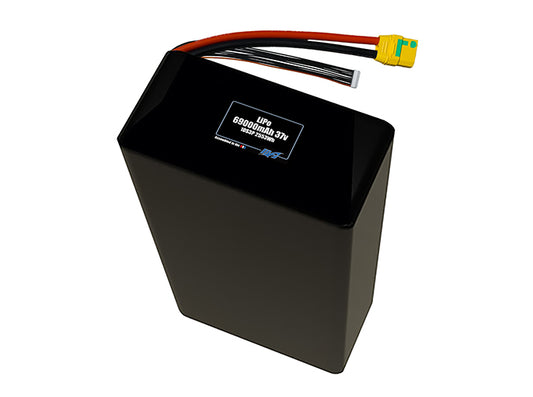 Compact 37-volt 69000mAh lithium-polymer battery, built for lightweight drone, UAV, and robotics projects.