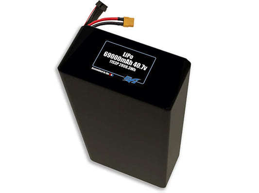 Compact 40.7-volt 69000mAh lithium-polymer battery, built for lightweight drone, UAV, and robotics projects.