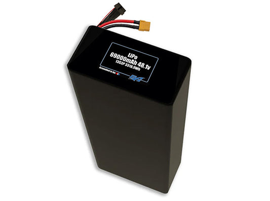 Compact 48.1-volt 69000mAh lithium-polymer battery, built for lightweight drone, UAV, and robotics projects.