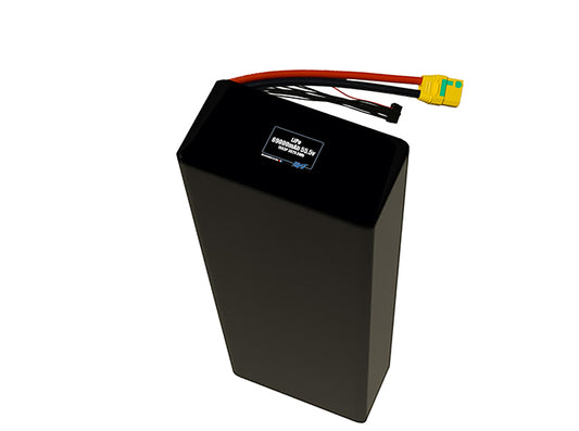 Compact 59.2-volt 69000mAh lithium-polymer battery, built for lightweight drone, UAV, and robotics projects.