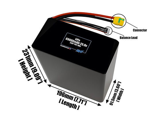 LiPo 69000mAh 7S3P 25.9v Battery Pack