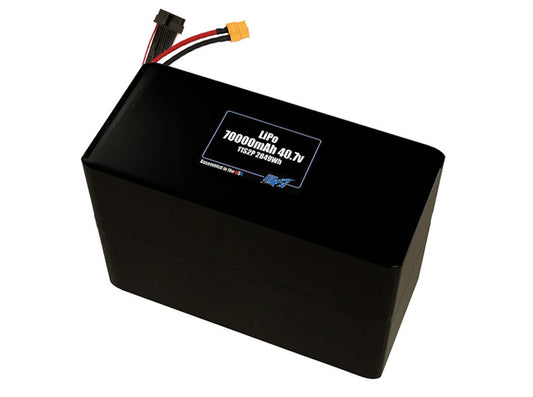 Compact 40.7-volt 70000mAh lithium-polymer battery, built for lightweight drone, UAV, and robotics projects.