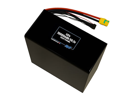 Compact 59.2-volt 70000mAh lithium-polymer battery, built for lightweight drone, UAV, and robotics projects.