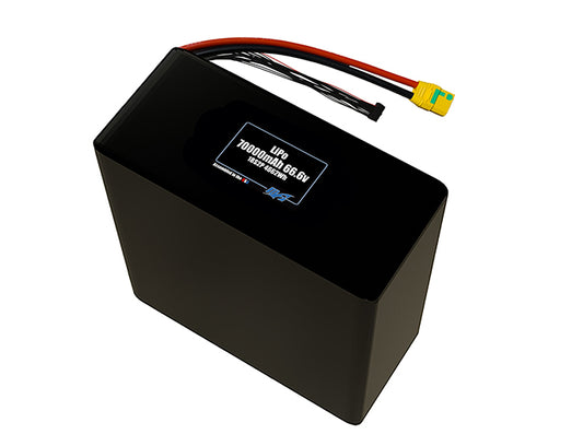 Compact 66.6-volt 70000mAh lithium-polymer battery, built for lightweight drone, UAV, and robotics projects.