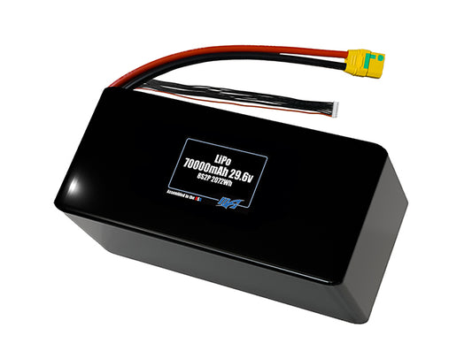 Compact 33.3-volt 70000mAh lithium-polymer battery, built for lightweight drone, UAV, and robotics projects.
