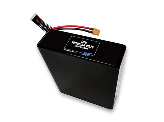 Compact 40.7-volt 7500mAh lithium-polymer battery, built for lightweight drone, UAV, and robotics projects.