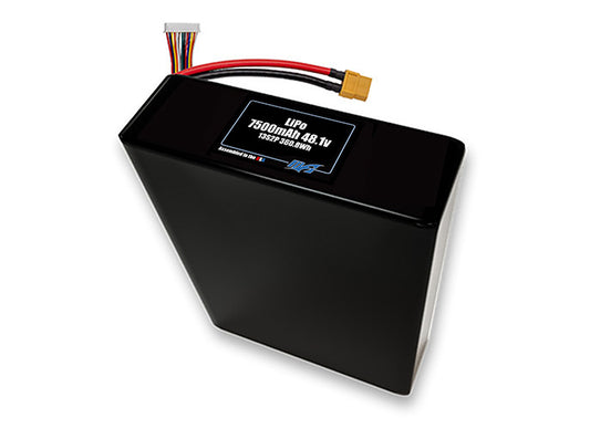 Compact 48.1-volt 7500mAh lithium-polymer battery, built for lightweight drone, UAV, and robotics projects.
