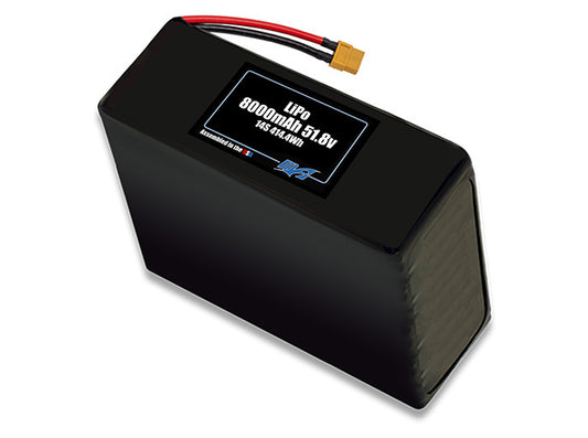 Compact 51.8-volt 8000mAh lite lithium-polymer battery, built for lightweight drone, UAV, and robotics projects.