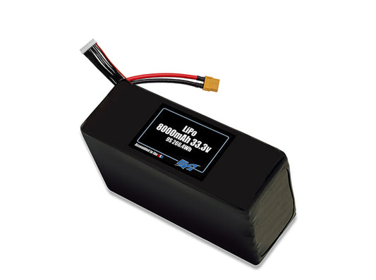 Compact 33.3-volt 8000mAh lite lithium-polymer battery, built for lightweight drone, UAV, and robotics projects.