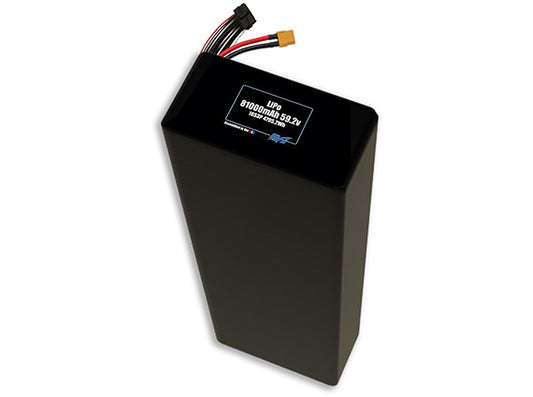Compact 59.2-volt 81000mAh lithium-polymer battery, built for lightweight drone, UAV, and robotics projects.
