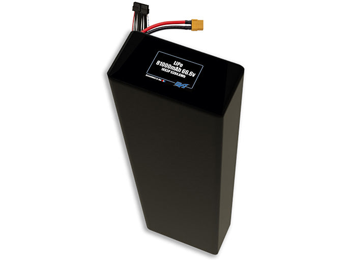 Compact 66.6-volt 81000mAh lithium-polymer battery, built for lightweight drone, UAV, and robotics projects.