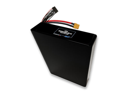 Compact 48.1-volt 9000mAh lithium-polymer battery, built for lightweight drone, UAV, and robotics projects.